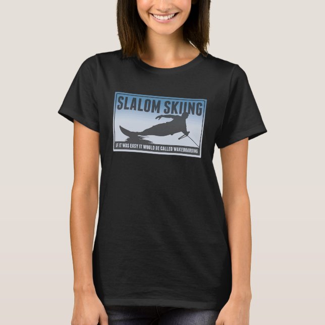 T-shirt Slalom Waterski Wakeboard Ski Lake Blue (Devant)