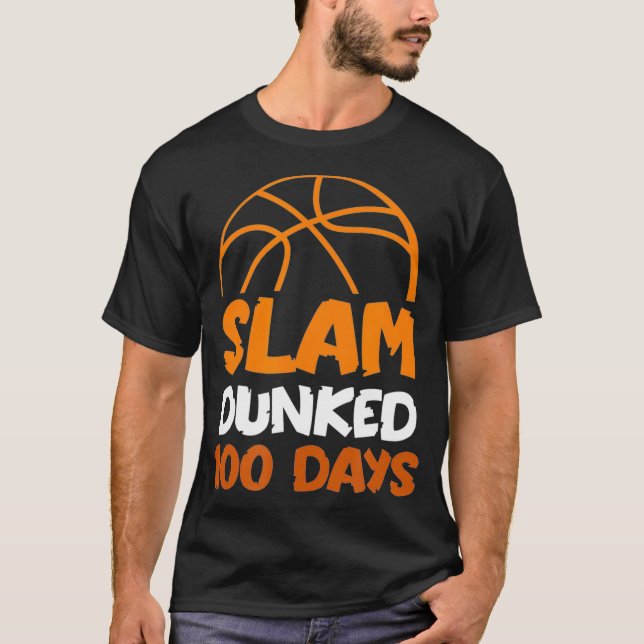 T-shirt Slam Dunked 100 Jours Joueur de basket-ball (Devant)
