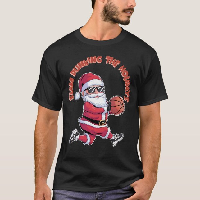 T-shirt Slam Dunking Les Fêtes Basketball Noël (Devant)