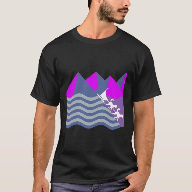T-shirt Sledding Chien Sleigh Huskies Sled Rides Musculati (Devant)