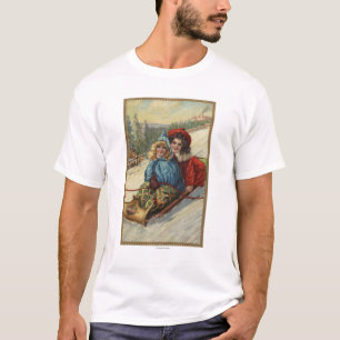 T-shirt Sledding de petites filles de ChristmasTwo
