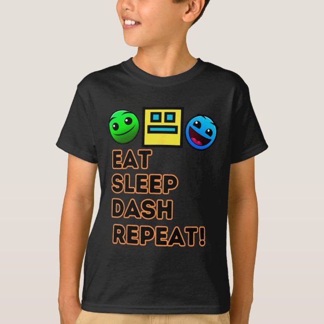 T-shirt Sleep Dash Répéter le jeu vidéo Géométrie Gamer vi (Devant)