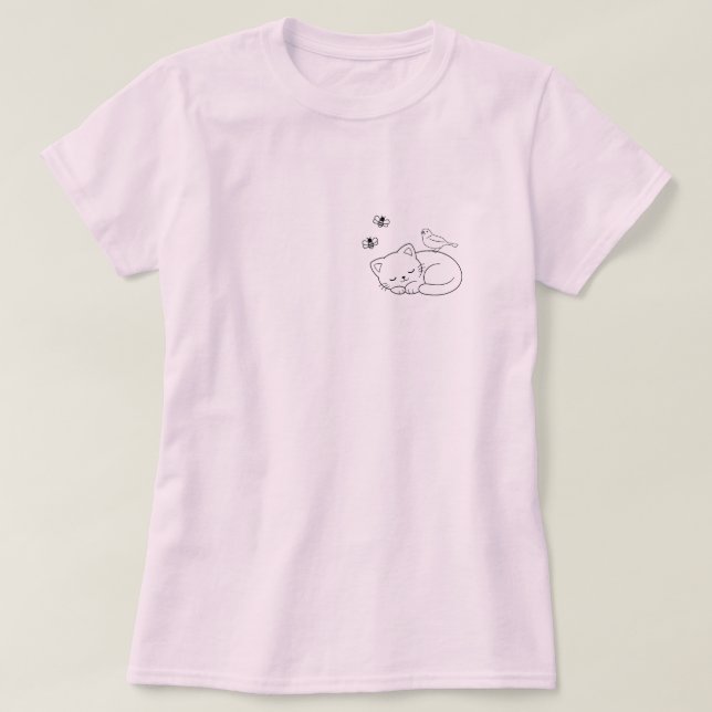 T-shirt Sleeping Cat Simple (Design devant)