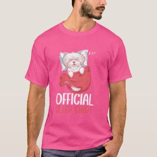 T-shirt Sleepshirt officiel Chien Maltais PJ Sleeping Napp