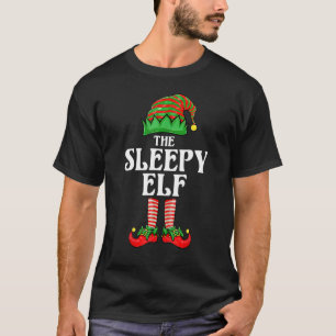 T-shirt Sleepy Elf Matching Family Group Christmas Party