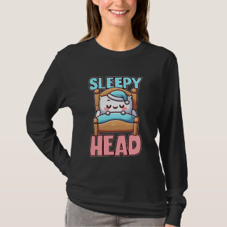 T-shirt Sleepy Head Cute Bedtime Cartoon