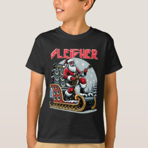 T-shirt Sleigher Hail Père Noël Lourd Metal Christmas Rock