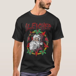 T-shirt Sleigher Métal Lourd Santa Claus Noël Noël Noël No