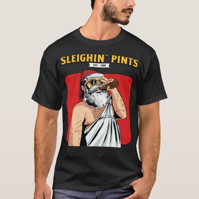 T-shirt Sleighin Pints drôle Noël (Devant)
