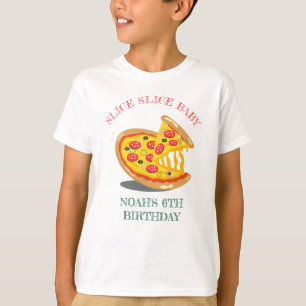 T-shirt Slice Slice Baby Pizza moderne fête d'anniversaire