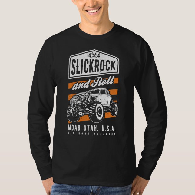 T-shirt Slickrock and Roll Moab Utah Offroad Rock Crawler  (Devant)