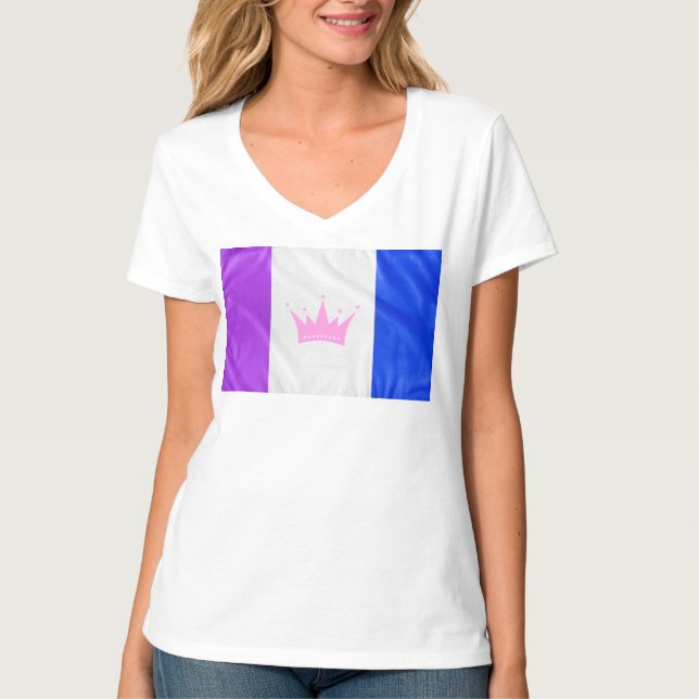 T-shirt SlipperyJoe glisser le drapeau de fierté violet bl (Devant)