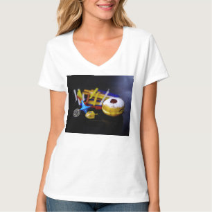 T-shirt SlipperyJoe Hanukkah nature morte symbolique fête 