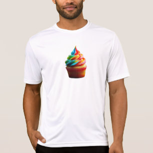 T-shirt SlipperyJoe's éblouissant arc-en-ciel cupcake