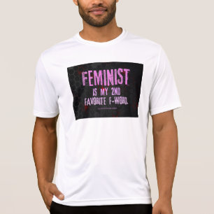 T-shirt SlipperyJoe's féministe f-word brillant rouge 3-D 