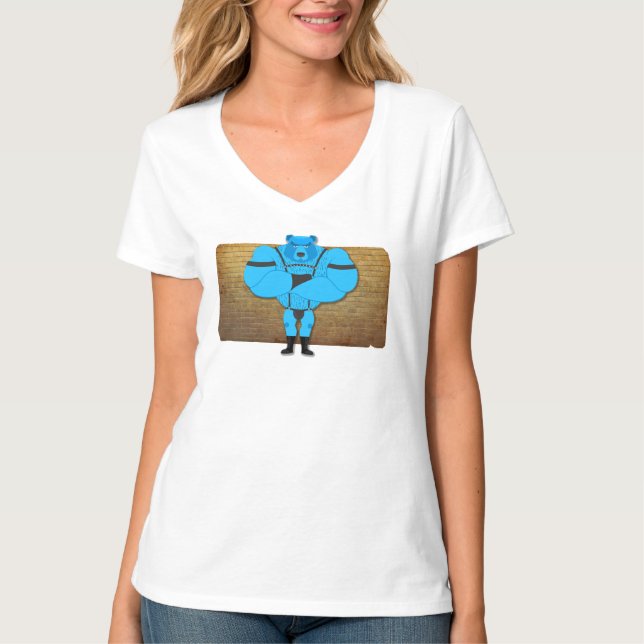 T-shirt SlipperyJoe's gay muscle ours dessin animé thong l (Devant)