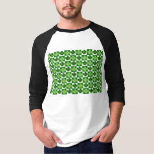 T-shirt SlipperyJoe's Green four-leaf clovers Saint Patric