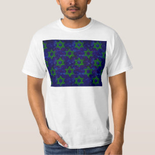T-shirt SlipperyJoe's Hanukkah rangées vertes Étoiles de D