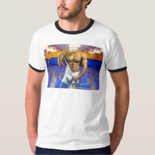 T-shirt SlipperyJoe's homme musclé renflement six-pack sal