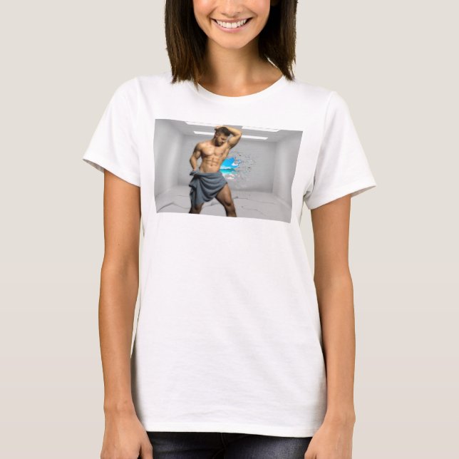 T-shirt SlipperyJoe's Man serviette brisée mur de brique b (Devant)