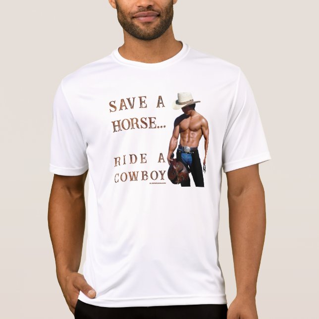 T-shirt SlipperyJoe's save horse ride paille cowboy casque (Devant)