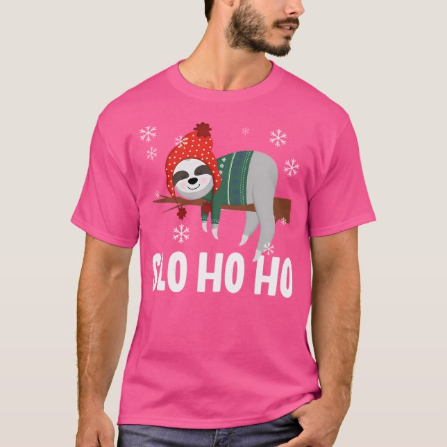 T-shirt Slo Ho Ho Sloth Noël (Devant)