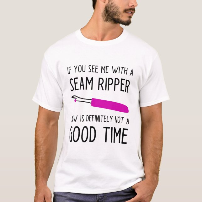 T-shirt Slogan à coudre et à coudre drôle (Devant)