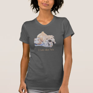 T-shirt slogan amusant, mignon chien de chiot shar pei