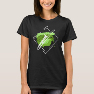 T-shirt Slogan cool Trombone Silhouette en laiton