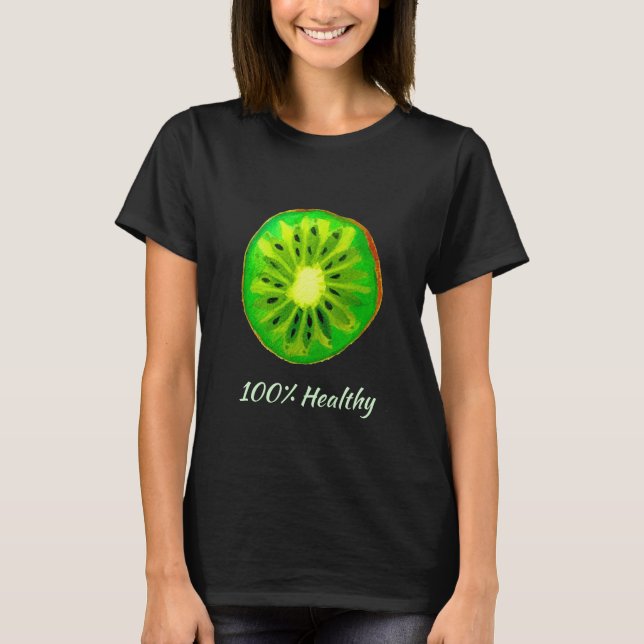 T-shirt slogan de santé pop art agrumes Kiwi fruit (Devant)
