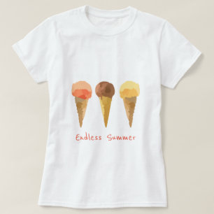 T-shirt Slogan d'été sans fin Pastel sorbet crème glacée