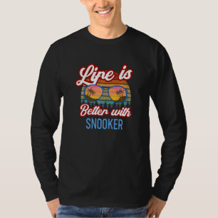 T-shirt Slogan du coucher de soleil rétro avec snooker