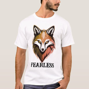 T-shirt slogan Loup sans peur – Coton classique Fr