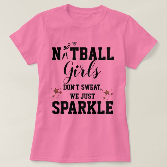 T-shirt Slogan orienté de filles de net-ball de joueur (Design devant)