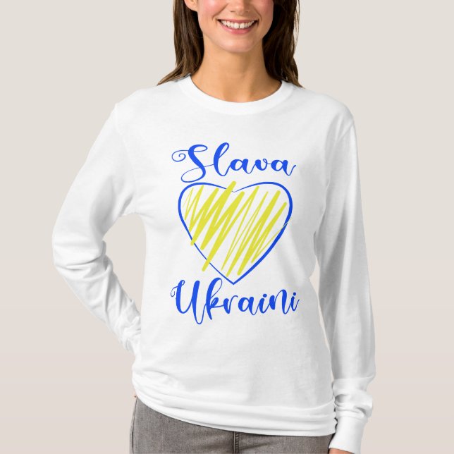 T-shirt Slogan Slava la gloire ukrainienne à l'Ukraine coe (Devant)