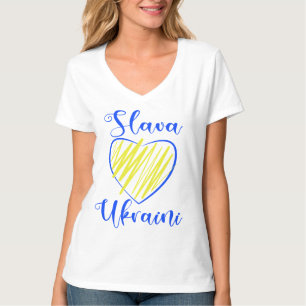 T-shirt Slogan Slava la gloire ukrainienne à l'Ukraine coe