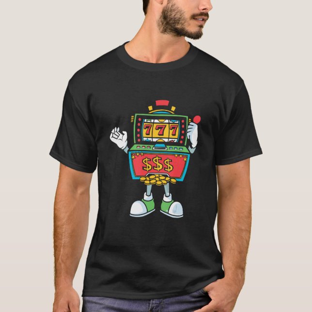 T-shirt Slot Machine Roulette Gambler Betting Casino Gambl (Devant)