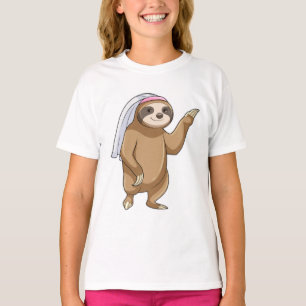 T-shirt Sloth as Bride with Veil