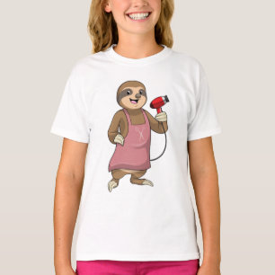 T-shirt Sloth as Hair stylist avec Sèche-cheveux