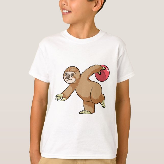 T-shirt Sloth at Bowling avec Bowling ball (Devant)