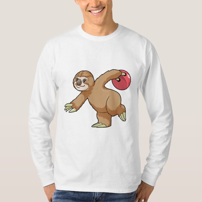 T-shirt Sloth at Bowling avec Bowling ball (Devant)
