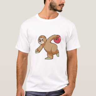 T-shirt Sloth at Bowling avec Bowling ball