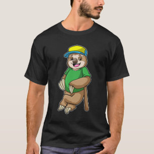 T-shirt Sloth au baseball avec batte de baseball