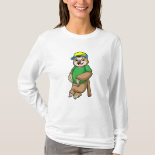 T-shirt Sloth au baseball avec batte de baseball