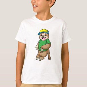 T-shirt Sloth au baseball avec batte de baseball