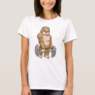 T-shirt Sloth au Bodybuilding avec Barbell