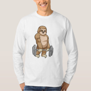 T-shirt Sloth au Bodybuilding avec Barbell