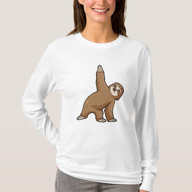 T-shirt Sloth au Yoga Stretching exercices Legs (Devant)