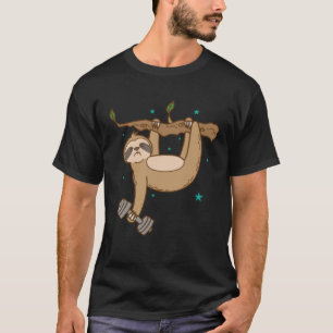 T-shirt Sloth avec Dumbbell faire Fitness paresseux