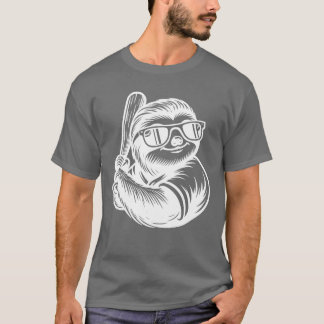 T-shirt Sloth Baseball Player Sports Silhouette friends gi